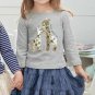 NWT Mud Pie Wild at Heart Giraffe Dazzle Sequin Girls Gray Long Sleeve Shirt
