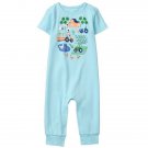 NWT Gymboree Little Farm Baby Boys Short Sleeve Blue One PIece Romper Jumpsuit