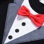 NEW Baby Boys Black Tuxedo Romper Jumpsuit Outfit 0-6 6-12 12-18 18-24 M