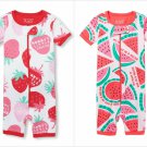 NWT The Childrens Place Strawberry Watermelon Stretchie Romper Sleeper Pajamas