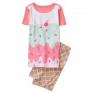 NWT Gymboree Ice Cream Girl Pink Shortie Gymmies Pajamas Set 2 3 4 12