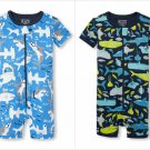 NWT The Childrens Place Shark Sea Animals Stretchie Romper Sleeper Pajamas