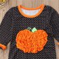 NWT Pumpkin Baby Girls Black Polka Dot Ruffle Halloween Romper Jumpsuit
