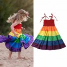 NWT Rainbow Girls Smocked Spaghetti Strap Twirl Dress 3T 4T 5T 6 7