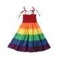 NWT Rainbow Girls Smocked Spaghetti Strap Twirl Dress 3T 4T 5T 6 7