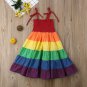 NWT Rainbow Girls Smocked Spaghetti Strap Twirl Dress 3T 4T 5T 6 7