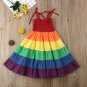 NWT Rainbow Girls Smocked Spaghetti Strap Twirl Dress 3T 4T 5T 6 7