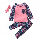NEW Unicorn Baby Girls Long Sleeve Shirt Pants Headband Outfit Set 6-12 18 24 M