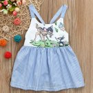 NWT Disney Bambi & Thumper Baby Girls Blue Striped Sleeveless Dress