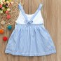 NWT Disney Bambi & Thumper Baby Girls Blue Striped Sleeveless Dress