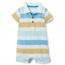 NWT Gymboree California Dreamers Baby Boys Striped Polo One Piece Romper Sunsuit
