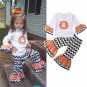 NWT Girls Halloween Ghost Long Sleeve Shirt Ruffle Pants Outfit Set 12 18 24 3T