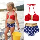 NEW Wonder Woman Girls Bikini Swimsuit 4th of July Patriotic