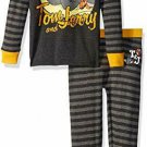 NWT Tom & Jerry Boys Long Sleeve Gray Cotton Pajamas Set
