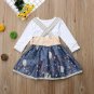 NWT Girls Owl Suspender Skirt Ruffle Long Sleeve Shirt Halloween Outfit Set