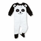 NWT The Childrens Place Panda Footed Fleece Sleeper Pajamas