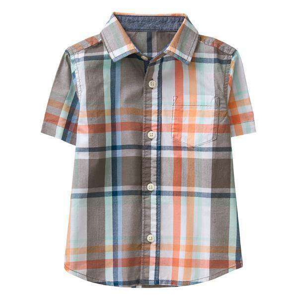 NWT Gymboree True Blue Summer Boys Plaid Short Sleeve Button Down Shirt 2T 3T 4T