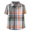 NWT Gymboree True Blue Summer Boys Plaid Short Sleeve Button Down Shirt 2T 3T 4T