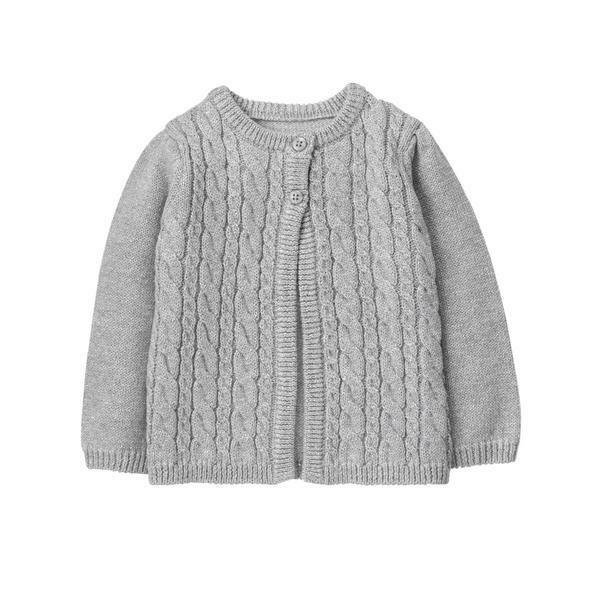 NWT Gymboree Tiny Team Gray Glitter Cable Knit Baby Girls Cardigan 6-12 12-18 24