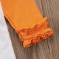 NEW Unicorn Pumpkin Girls Ruffle 3/4 Sleeve White Shirt 2T 3T 4T 5T