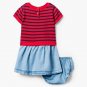 NWT Gymboree All Smiles Girls Striped Red Short Sleeve Sweater Dress 2T 3T