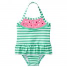 NWT Gymboree Watermelon Girls Green Ruffle Swimsuit Getaway Shop 2T 3T 4T 5T