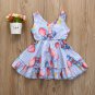 NEW Disney Dumbo Girls Sleeveless Blue Plaid Ruffle Dress