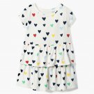 NWT Gymboree All Smiles Heart Print Girls White Ruffle Dress 2T 3T Valenitnes