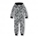 NWT The Childrens Place Boys Sports Hooded Fleece Sleeper Pajamas 4 7-8 10-12