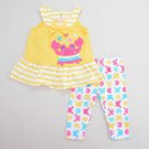 NWT Nannette Girls Crab Yellow Sleeveless Tunic & Leggings Outfit Set 4 5 6