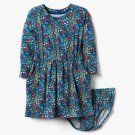 NWT Gymboree All Smiles Girls Blue Floral Long Sleeve Dress 2T 3T
