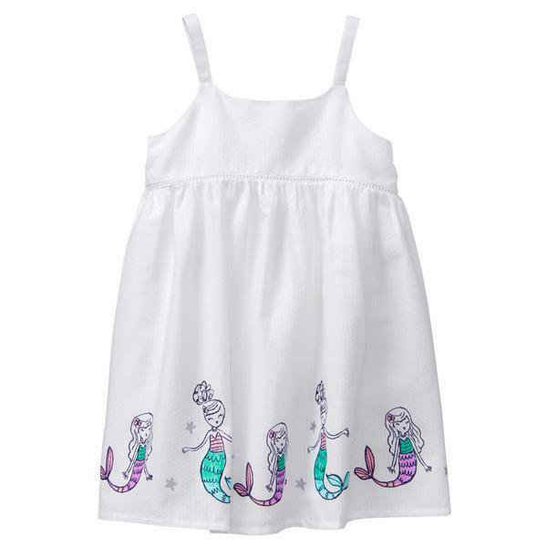 NWT Gymboree Jump Into Summer Mermaid White Sleeveless Girls Dress 2T 3T 4T 5T