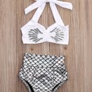 NWT Girls Mermaid Silver Shimmer Bikini Swimsuit Bathing Suit 2T 3T 4T 5T