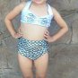NWT Girls Mermaid Silver Shimmer Bikini Swimsuit Bathing Suit 2T 3T 4T 5T