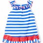 NWT Nannette Nautical Anchor Striped Tunic Ruffle Legging Outfit 4th of July