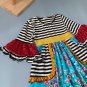 NEW Girls Boutique Turquoise Striped Floral Short Sleeve Ruffle Dress