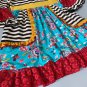 NEW Girls Boutique Turquoise Striped Floral Short Sleeve Ruffle Dress