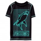 NWT Gymboree Shark Jawsome Boys Black Short Sleeve Rashguard Swim Shirt