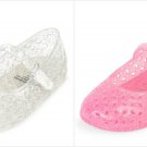 NWT The Childrens Place Girls Pink Silver Glitter Mary Jane Flats Jelly Shoes