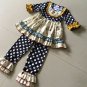 NEW Boutique Girls Vintage Teddy Bear Ruffle Tunic Dress & Leggings Outfit Set