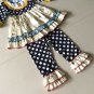 NEW Boutique Girls Vintage Teddy Bear Ruffle Tunic Dress & Leggings Outfit Set