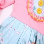 NEW Girls Boutique Ruffle Pink Long Sleeve Floral Blue Dress 4T 5-6 6-7 7-8