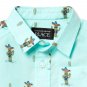 NWT The Childrens Place Toddler Boys Blue Cactus Poplin Button-Down Shirt