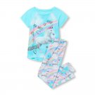 NWT The Childrens Place Unicorn Girls Blue Short Sleeve Pajamas Set