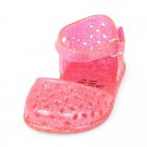 NWT The Childrens Place Baby Girl Pink Floral Cutout Glitter Jelly Sandals Shoes