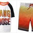 NWT Gymboree Boys Hang Loose Rashguard Sunset Dots Board Shorts Swim Trunks Set
