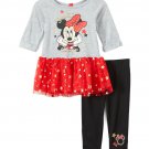 NWT Disney Minnie Mouse Baby Girls Tutu Tunic & Leggings Outfit Set