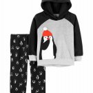 NWT Carters Baby Boys Penguin Fleece Hoodie Sweater Pants Outfit Set