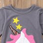 NEW Girls Unicorn Gray Short Sleeve Tunic Dress 3T 4T 5T 6