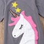 NEW Girls Unicorn Gray Short Sleeve Tunic Dress 3T 4T 5T 6